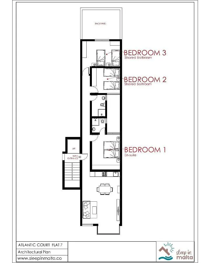 F7 Room 1, Private Double Room With Private Bathroom In Shared Flat Msida
